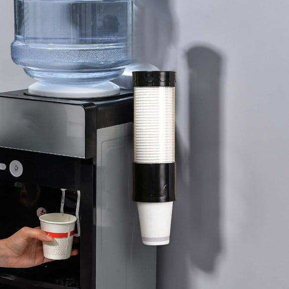 FloHua Cup Dispenser, Wall Mount Water Cooler Cup Dispenser fits 4-7 oz Disposable Paper and Plastic Cups, Pull Type Cup Holder for Bathroom, Office, Break Room, Gym Party Supplies 40 Cups