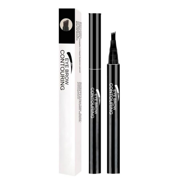 Lápiz de cejas 3D con punta dividida de 4 puntas, de larga duración, resistente al agua y al sudor, para cejas de aspecto natural, maquillaje de cejas para mujer
