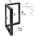 thumbnail image 4 of Set of 2 AnthroDesk Carbon Steel Metal Table Legs. for Dining Room, Patio, Coffee Table, Office, Home Office with Matte Black Powder Coating (LSHAPE-28), 4 of 5