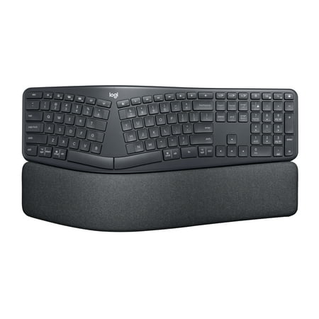 Logitech - ERGO K860 Ergonomic Full-size Wireless Keyboard for Windows and Mac with Palm Rest - Black