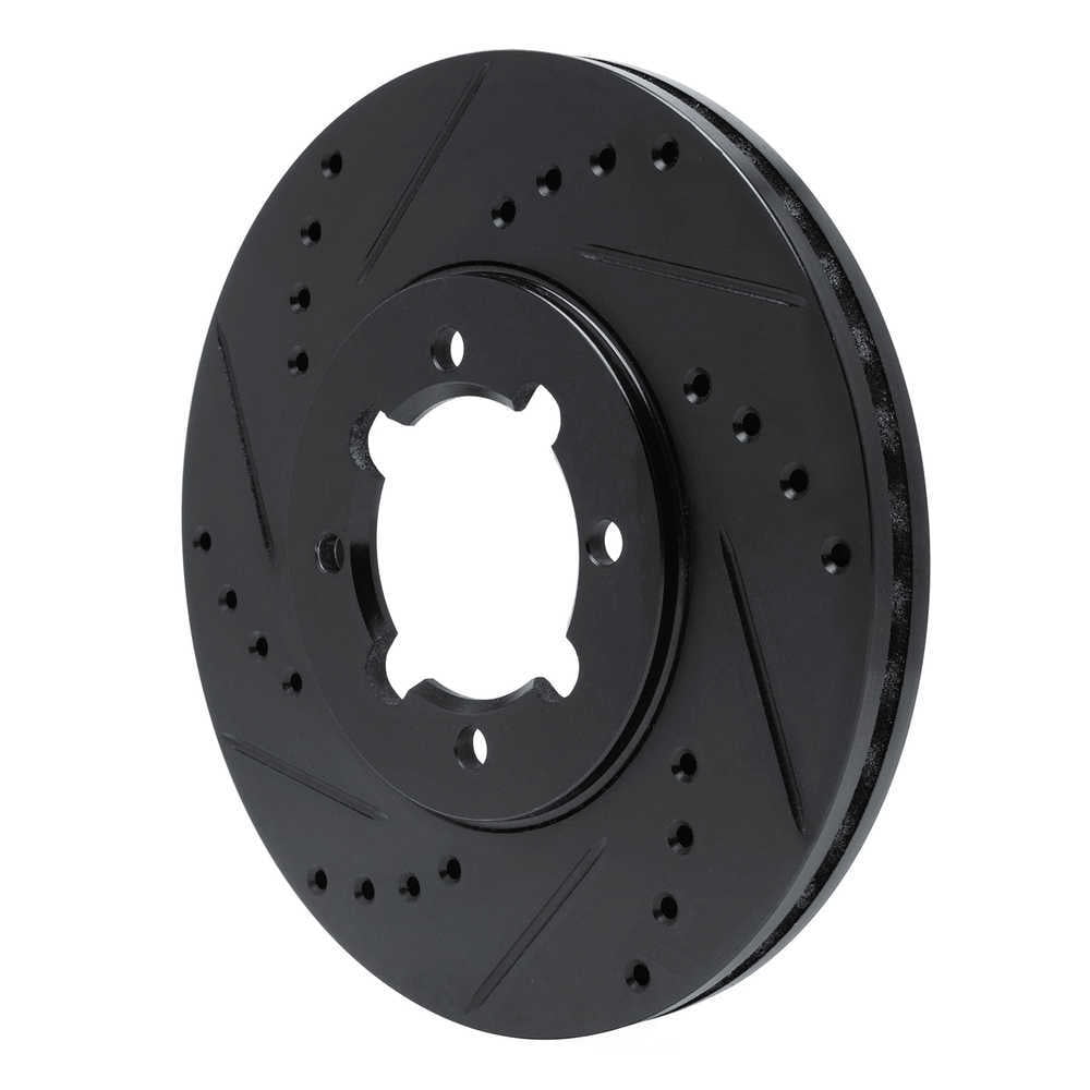 Dynamic Friction Company 633-76018L DFC Brake Rotor - Drilled And Slotted - Black