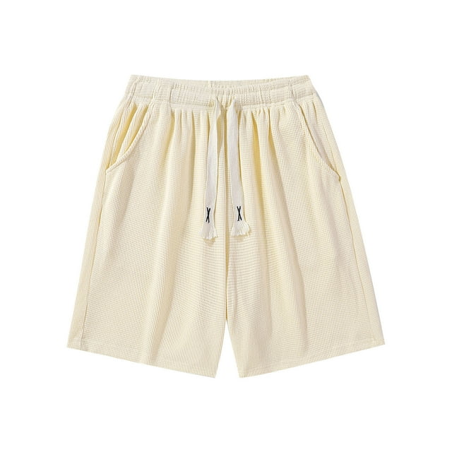 pstuiky Pantalones cortos deportivos, Pantalones cortos de ejercicio para hombre, de color liso, informales, holgados, con cintura elástica y bolsillos Pantalones cortos de entrenamiento