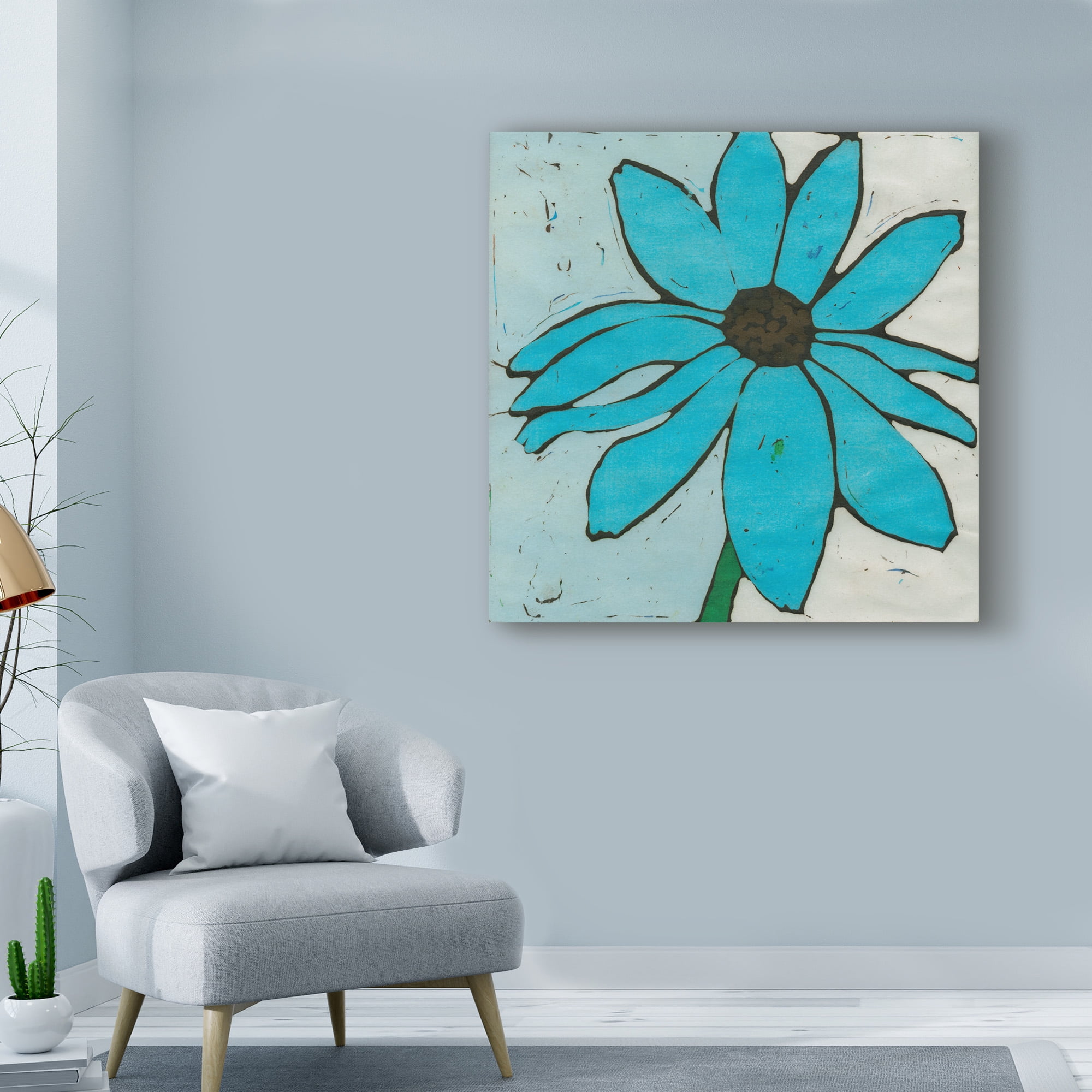 Trademark Fine Art 'Turquoise Batik Botanical I' Canvas Art by Andrea Davis