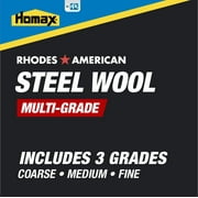 Homax Rhodes American Steel Wool Assorted Grades, 12 Pads