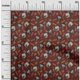 thumbnail image 2 of oneOone Rayon Maroon Fabric Owl Fabric For Sewing Printed Craft Fabric By The Yard 56 Inch Wide, 2 of 5