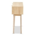 thumbnail image 5 of Baxton Studio Baird Mid-Century Modern Light Oak Brown Finished Wood and Rattan 2-Drawer Console Table, 5 of 9