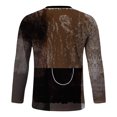 thumbnail image 4 of Odeerbi Men Shirts Long Sleeve Round Neck Blouses Digital Printing 3D Gradient Casual T-shirt Top Brown, 4 of 5