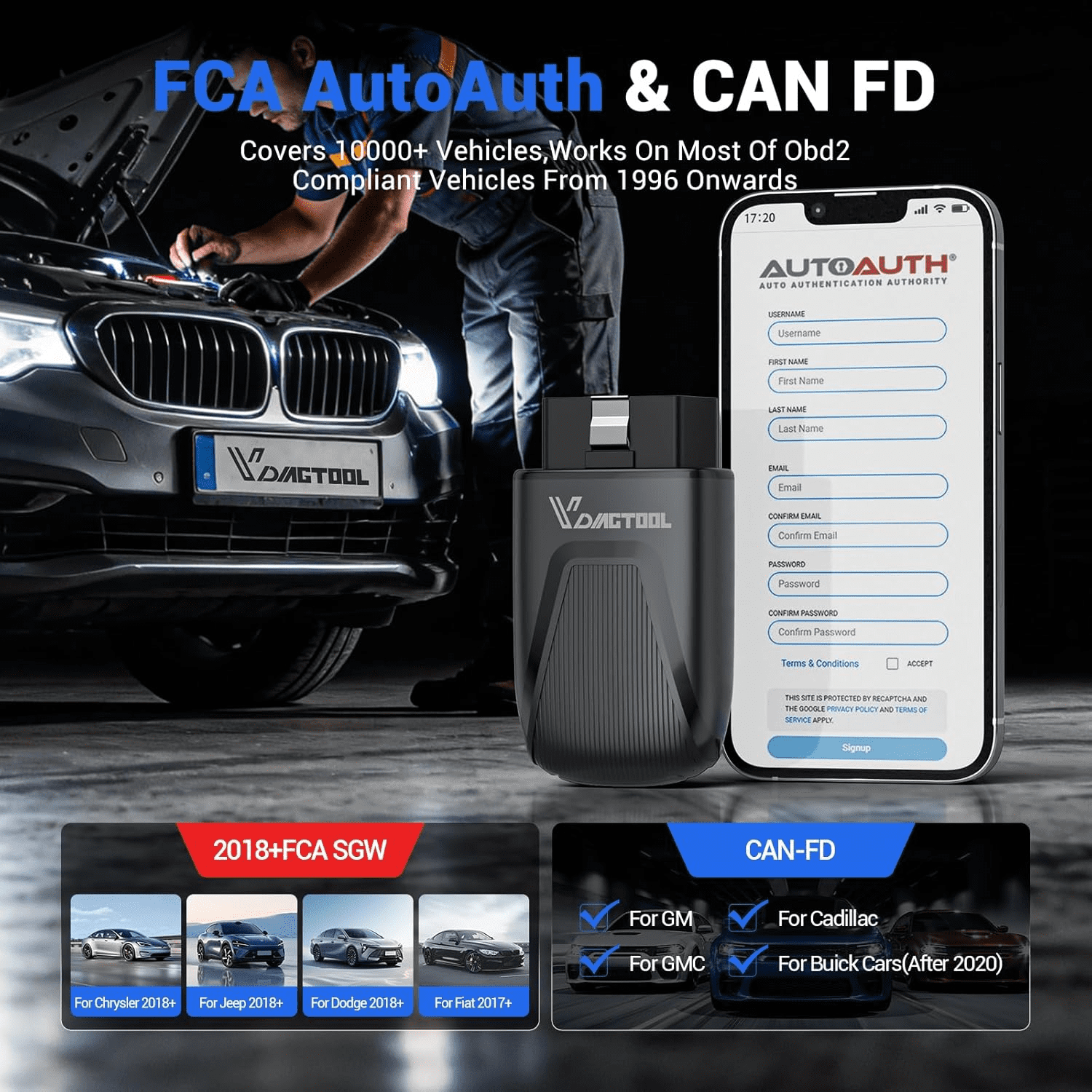 VDIAGTOOL D200 OBD2 Scanner Bluetooth, 2026 Bidirectional Scan Tool, 26+ Resets (Can Unlock 49+Resets), All System Diagnostic Scanner for All Vehicles, Free Updates
