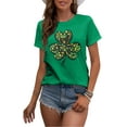 thumbnail image 4 of LAZYCHILD St. Patrick's Day Shirts for Women Shamrock TShirt St. Paddys Day Leopard Green Clover Short Sleeve Tops, 4 of 6