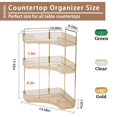 thumbnail image 4 of Organizador de esquina para baño Shuang Qing, encimera de 3 niveles, dorado, 4 of 6
