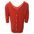 thumbnail image 4 of WBQ Womens Summer Tops V Neck Batwing 3/4 Sleeve Shirt Casual Loose Tunic Tee T-Shirt, 4 of 5