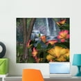 thumbnail image 1 of Hibiscus Flowers with Waterfalls Wall Mural by Wallmonkeys Peel and Stick Graphic (24 in W x 20 in H) WM74201, 1 of 4