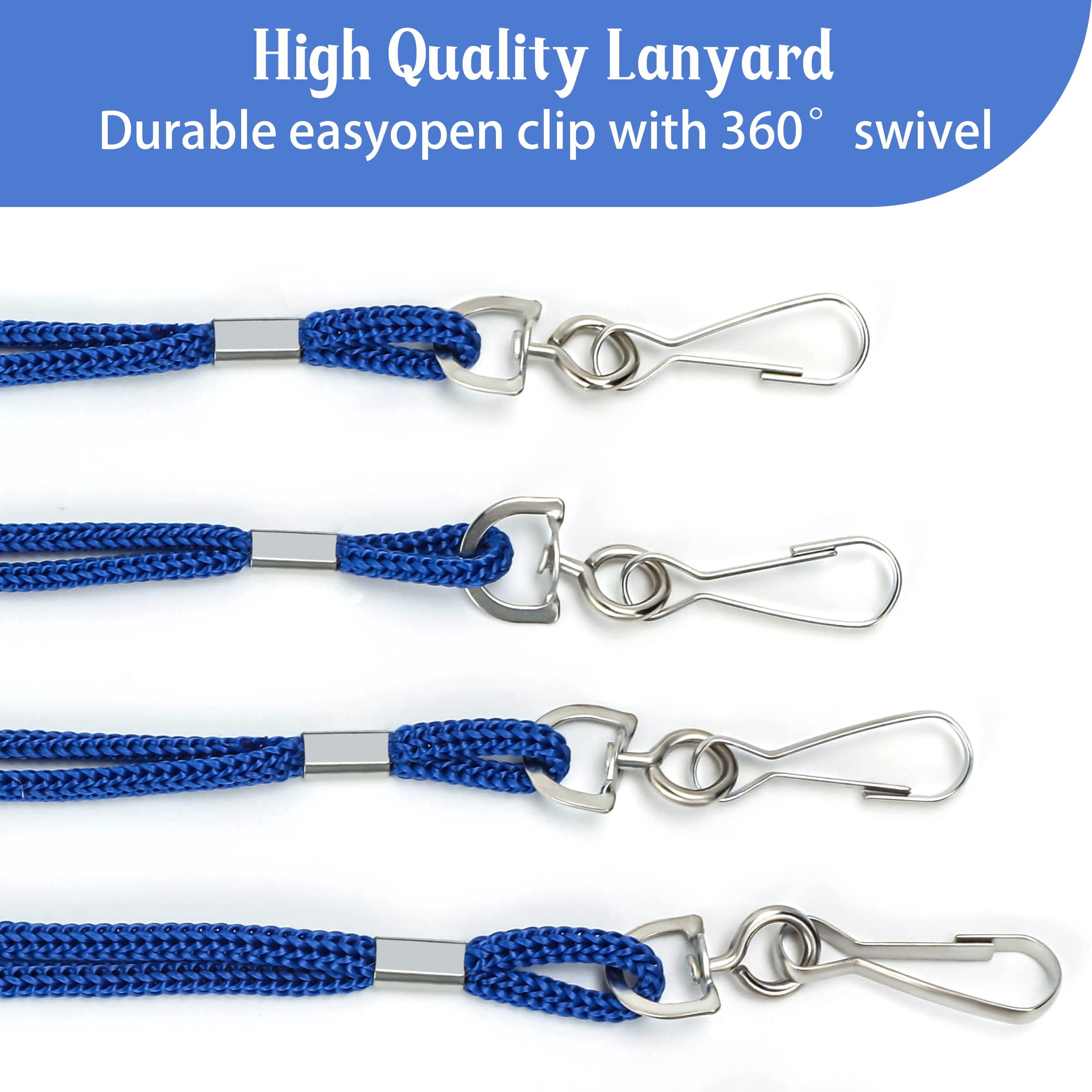 Id Blue Lanyards Safety Badge Lanyard 36" With Swivel Hook 100 Pack