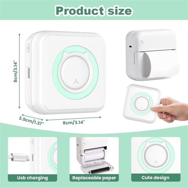 JJKBVCLO Mini Thermal 2025 New Portable Thermal Label Wireless Inkless Mini Upgrade Label Maker Machine Mini Pocket Sticker