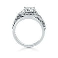 thumbnail image 4 of BERRICLE Sterling Silver Halo Wedding Engagement Rings Round Cut Cubic Zirconia CZ Ring for Women, Rhodium Plated Size 5, 4 of 8