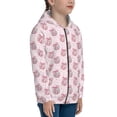 thumbnail image 5 of Naloa Pink Disco Ball Teenage Zipper Hoodie, Long Sleeve Zip Up Hoodies Casual Jackets Tops for 7-12 Years-Small, 5 of 6