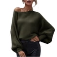 thumbnail image 2 of Lilgiuy Women's Fashion Sweater Coat Top Round-neck Loose Long Sleeve Splicing Coat for Work Office Business, 2 of 5