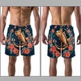 thumbnail image 3 of luoweisi Men's Beach Shorts Quick Dry Swim Trunks with Mesh Lining Anchor Fish L, 3 of 5