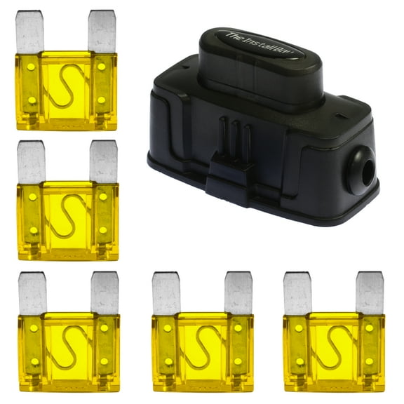 The Install Bay MAXIHDH Heavy Duty Maxi Fuse Holder with 5 Pieces 20 Amp MAXI Fuses