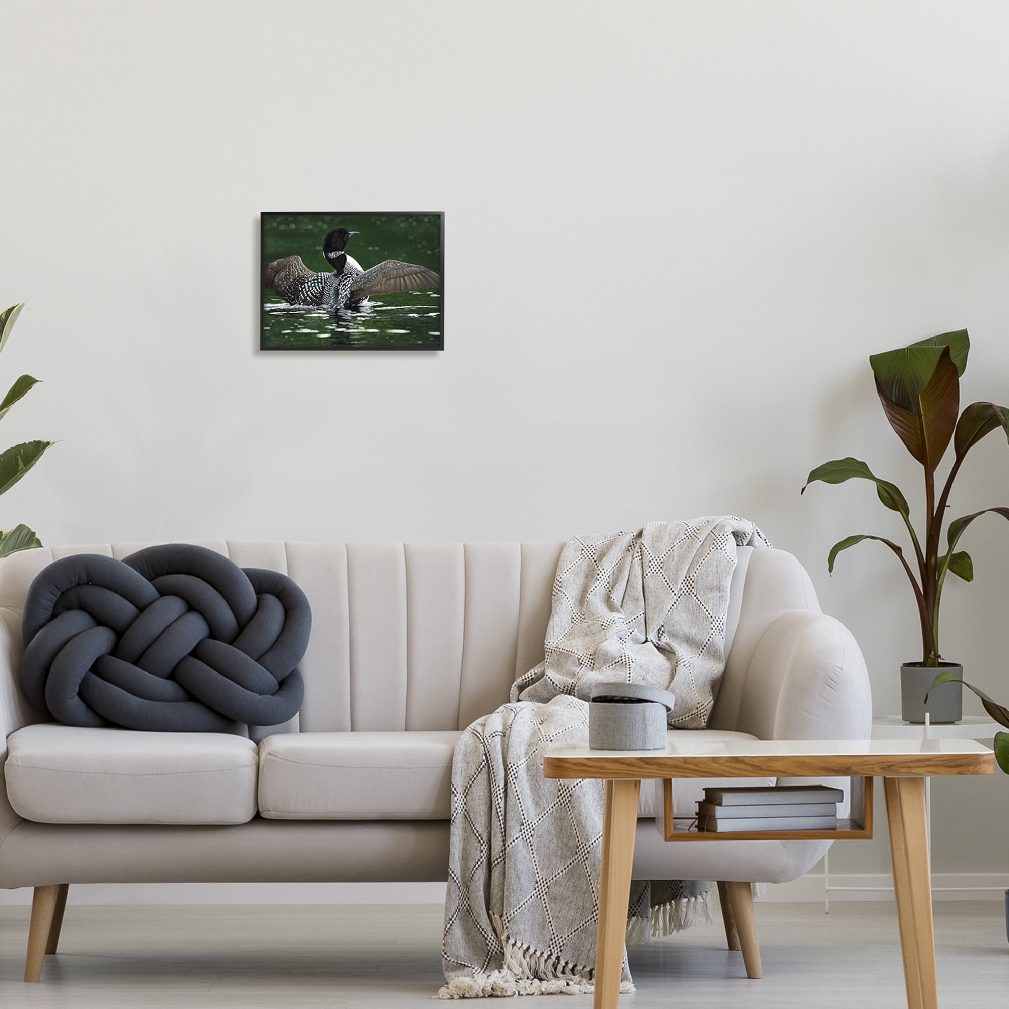 Stupell Industries Goose Spreading Wings Animals & Insects Photography Black Framed Art Print Wall Art, 14 x 11