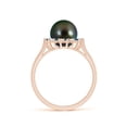 thumbnail image 2 of ANGARA Tahitian Cultured Pearl and Blue Diamond Ring in 14K Rose Gold for Women | June Birthstone, Birthday, Anniversary, Jewelry Gift for Women | Pearl Ring, 2 of 9
