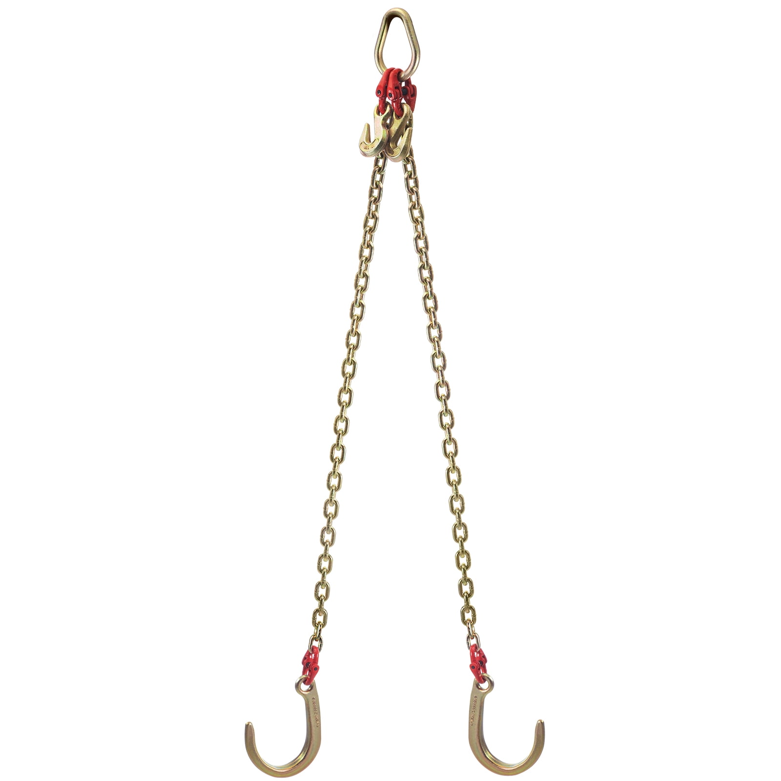 J Hook Chain, 3/8 in x 2 ft Tow Chain Bridle, Grade 80 J Hook