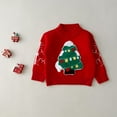 thumbnail image 4 of KHONTS Toddler Girls Boys Christmas Sweater Kids Reindeer Pullover Unisex Child Xmas Red Top Clothing 1-7 Years Green 100, 4 of 4
