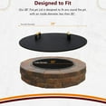 thumbnail image 4 of Round Fire Pit Lid - 28 inch fire pit cover Metal with Wooden Handles - Fits for Bonfire Pits or Propane Fire Pit Fire Tables, 4 of 8