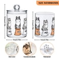 thumbnail image 5 of Yayeee 2 Pack Qtip Holder Bathroom Cotton Swab Canister with Lid Clear Dispenser Set, Gray Cute Chubby Cat, 5 of 6