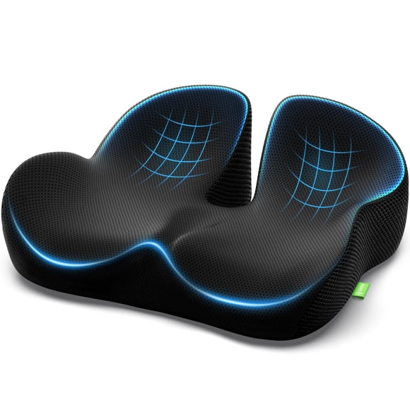 Cojín de asiento AUVON de espuma viscoelástica con gel, ergonómico, 46 x 41 x 8 cm