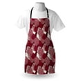 thumbnail image 3 of Red and White Apron Flourishing Chrysanthemums Chinese Pattern Inspired by the Beauty of Nature, Unisex Kitchen Bib Apron with Adjustable Neck for Cooking Baking Gardening, Maroon White, by Ambesonne, 3 of 3
