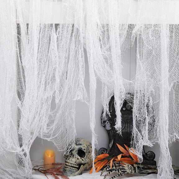 Ebaokuup 400" x 30" Large Halloween White Creepy Cloth, Spooky Gauze Decoration