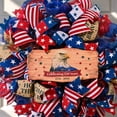 thumbnail image 6 of Patriotic Wreath 4th of July Front Door Wreath with Wooden Eagle Sign & Red White Blue Ribbon for Independence Day Memorial Day Decor, 6 of 6