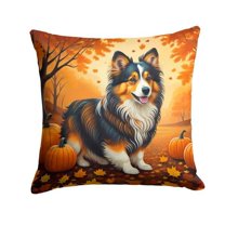 Carolines Treasures DAC1071PW1818 18 x 18 in. Unisex Sheltie Fall Fabric Decorative Pillow