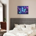 thumbnail image 6 of Aarocafa – Neon Blue Butterfly Canvas Art | Enchanted Core Wall Decor | Vibrant Purple Galaxy Print – Unframed Accent for Bedroom/Living Room – 16x20in – Unframed, 6 of 7