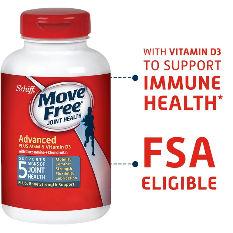 Schiff Move Free Advanced Triple Strength Plus MSM and Vitamin D3 - 80  Coated Tablets, 1 Pack/80 Count - Fry's Food Stores