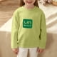 thumbnail image 1 of Blusas y camisas de manga larga con cuello redondo para niños, primavera y otoño, color liso, cuello redondo, informal, holgadas, finas, de poliéster, para todas las edades., 1 of 6