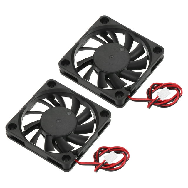2 Pcs Ventilador sin escobillas DC12V 0.24A 60x60x10mm 2Pin 2Wire Alta Velocidad Silencioso para Impresora 3D Caja de Computadora Equipos de Video Proyecto de Ventilación DIY