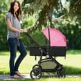 thumbnail image 3 of Costway Foldable Baby Stroller 2 in1 Newborn Infant Travel Buggy Pushchair Pink, 3 of 9