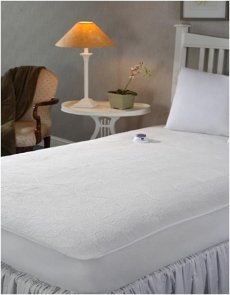 Soft Heat Micro-Plush Top Low-Voltage Electric Heated Queen Mattress Pad White 