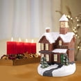 thumbnail image 4 of 2pcs resina navideña casa de nieve LED pueblo conjunto decoración de escritorio, 4 of 9