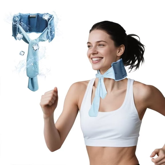 Ice Wrap Full Neck Cooling Support: Reusable Cold Therapy Pad – Instant Muscle Pain Relief, Wearable Comfort, Reusable for Neck Stiffness & Soreness (Light Blue))