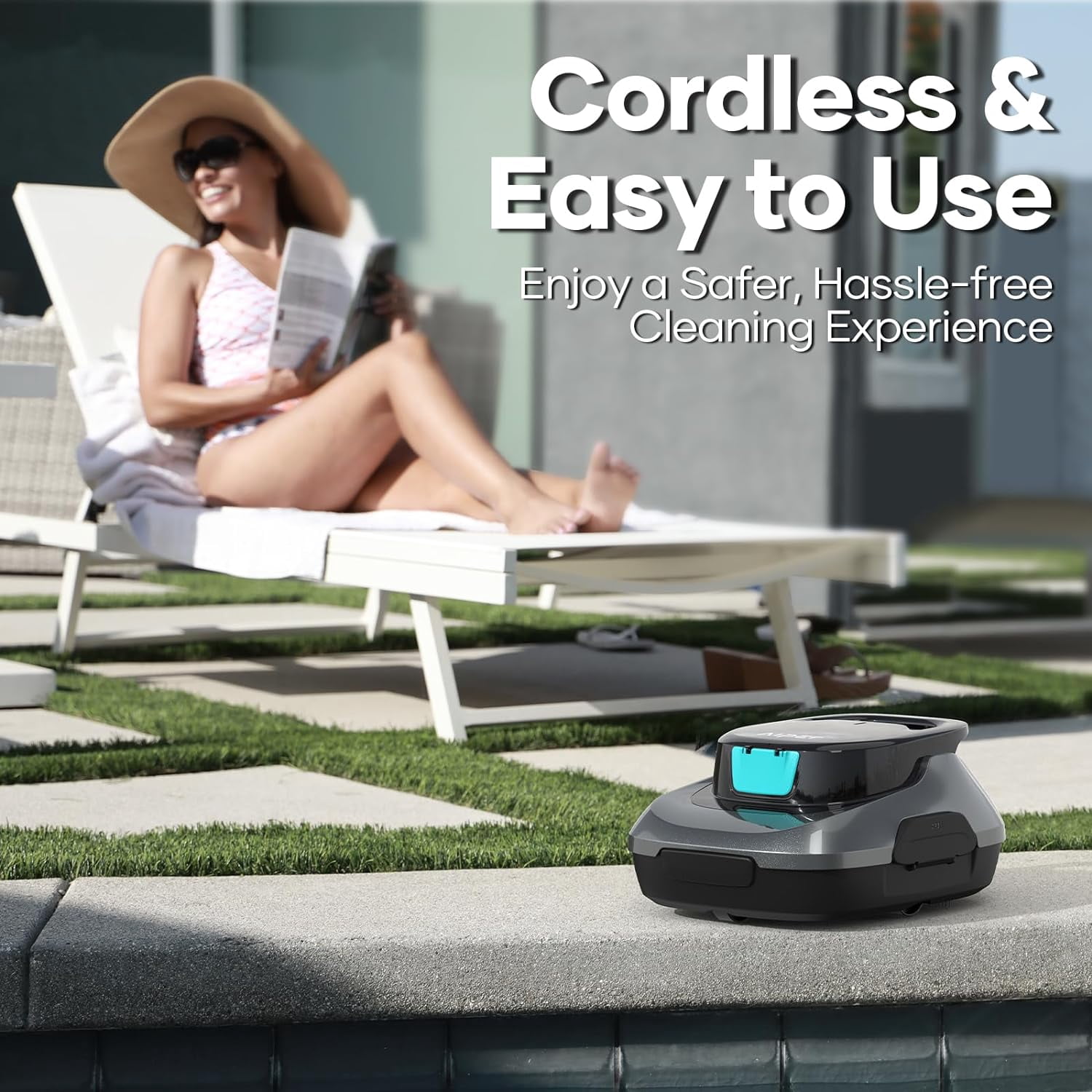 Aiper Automatic Robotic Pool Cleaner, Cordless Pool Vacuum with Chemical Dispenser for Above/In-ground Swimming Pools Scuba SE