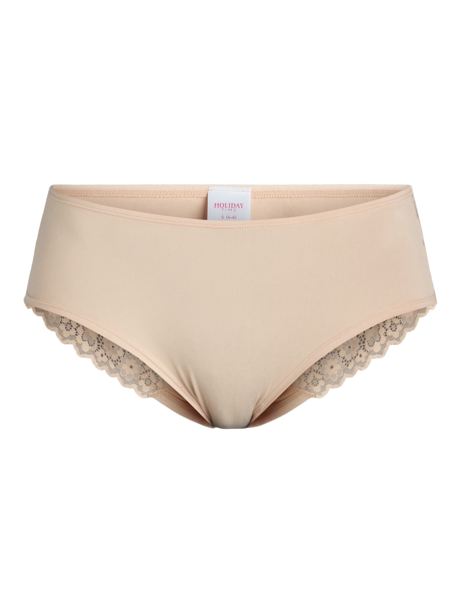 Holiday Time Women's Micro and Lace Hipster Panties, 3-Pack, Sizes S-2XL