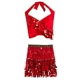 thumbnail image 2 of Blusa informal de poliéster con lentejuelas y borlas para danza del vientre, para mujer, estilo indio, para glúteos, 2 of 6