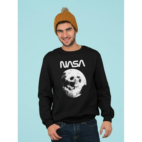 NASA Nasa Big Moon Sweatshirt Men -NASA Designs, Male x-Large
