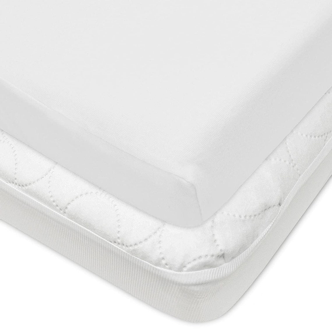 White Set of 2 - Organic cotton OR Linen Crib Fitted Sheets Fully elasticized crib fitted sheet (28" W x 52" L + 8" deep pocket)