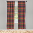 thumbnail image 2 of Ambesonne Plaid 4-Panel Curtains, Caledonia Scottish Style, 56"x63", Burnt Sienna Green, 2 of 4