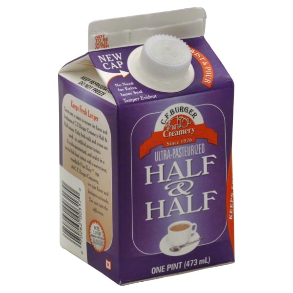 C.F. Burger Creamery Ultra Pasteurized Half & Half, 1 Pint