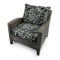 thumbnail image 3 of Jordan Manufacturing 46.5" x 24" Halsey Shadow Black Floral Rectangular Outdoor Deep Seat Chair Cushion Set with Welt, 3 of 10